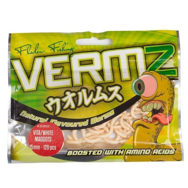 Fladen Vermz Maggots 1,5cm (120 piezas) - Natural White