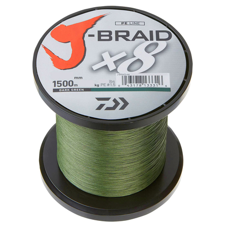 Daiwa J-Braid X8 Línea Trenzada Dark Green 1500m