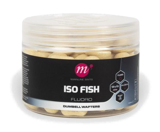 Mainline ISO Fish Fluoro Dumbell Wafters 12x15 mm - White