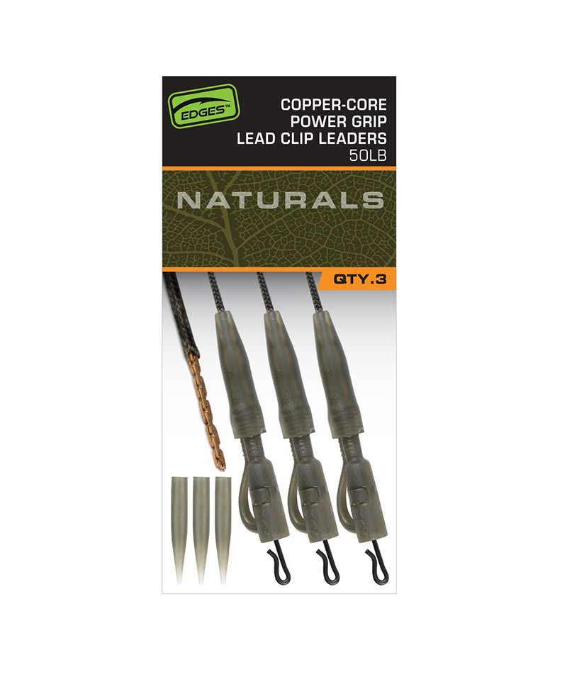 Fox Edges Naturals Copper-Core Power Grip Lead Clip Leaders (3 pzas.)