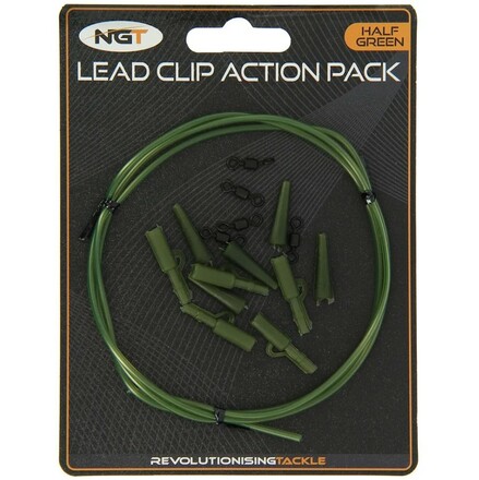 NGT Half Green Lead Clip Action para línea de fondo (16 pzs.)