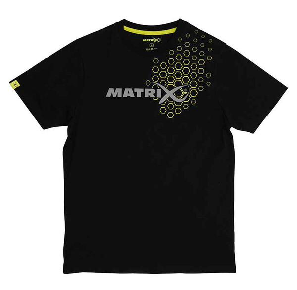 Matrix Camiseta Negra con Estampado de Hexágonos