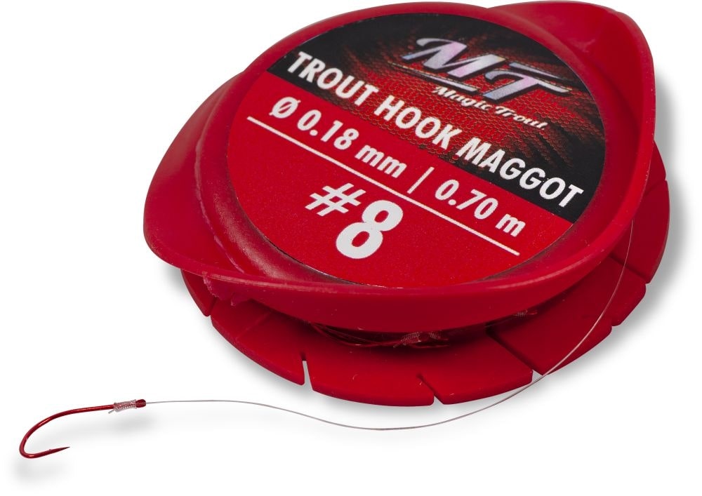 Magic Trout Trout Hook To Fluoro Carbon Maggot Líder para Trucha 200cm (7 piezas)