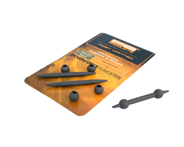 PB Products Downforce Tungsten Heli-Chod Rubber & Beads (3 piezas) - Silt