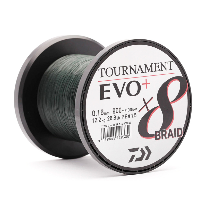Daiwa Tournament x8 EVO+ Línea Trenzada Dark Green 900m