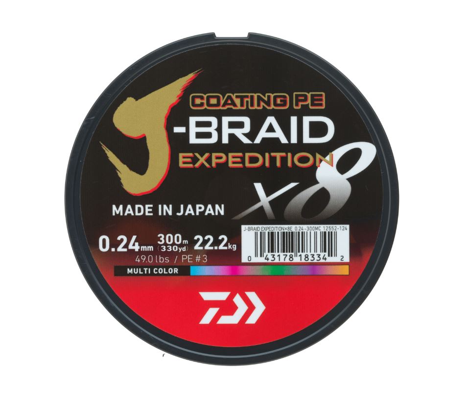 Daiwa J-Braid Expedition X8E Línea Trenzada Multicolor (300 m)