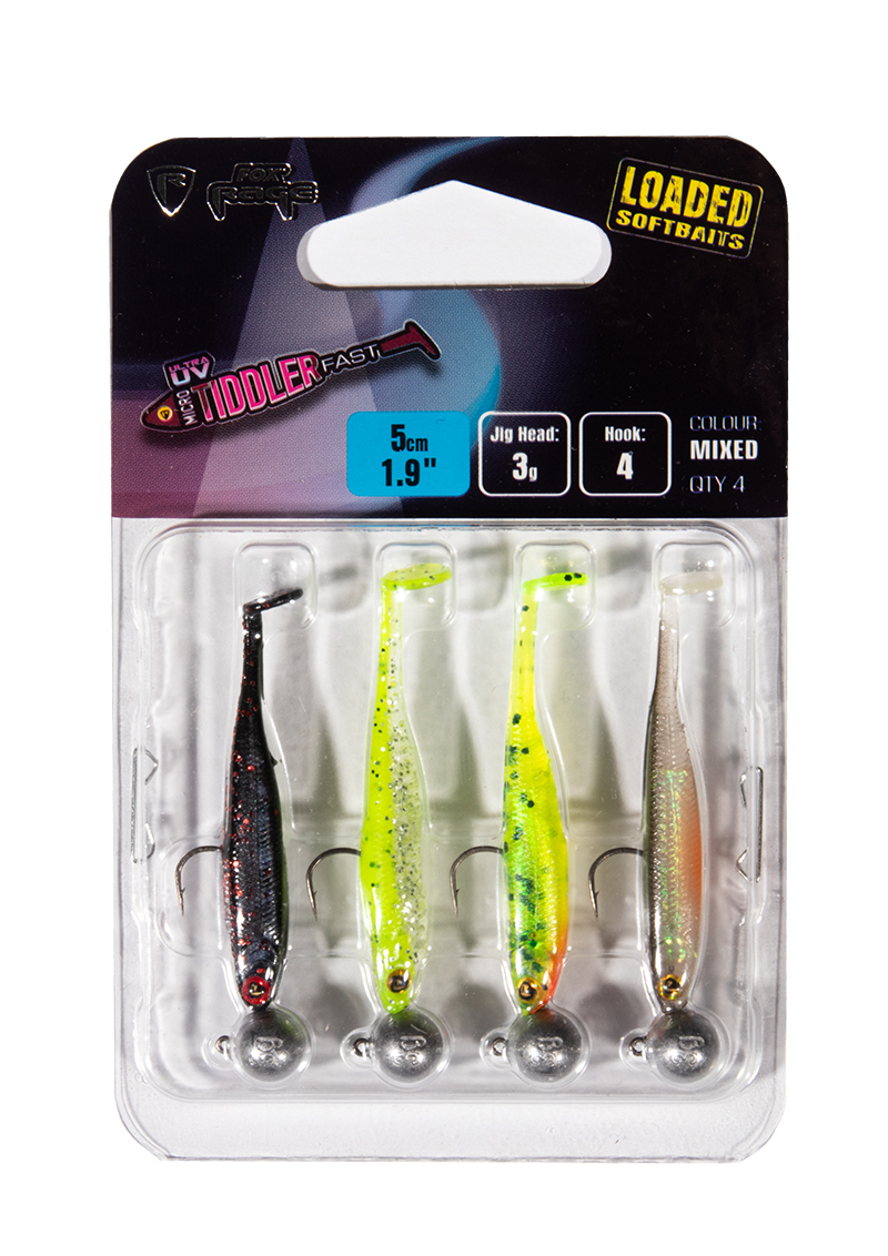 Fox Rage Micro Tiddler Fast Mixed UV Colour Pack Loaded 5cm (3g) (4 piezas) - Pack 2