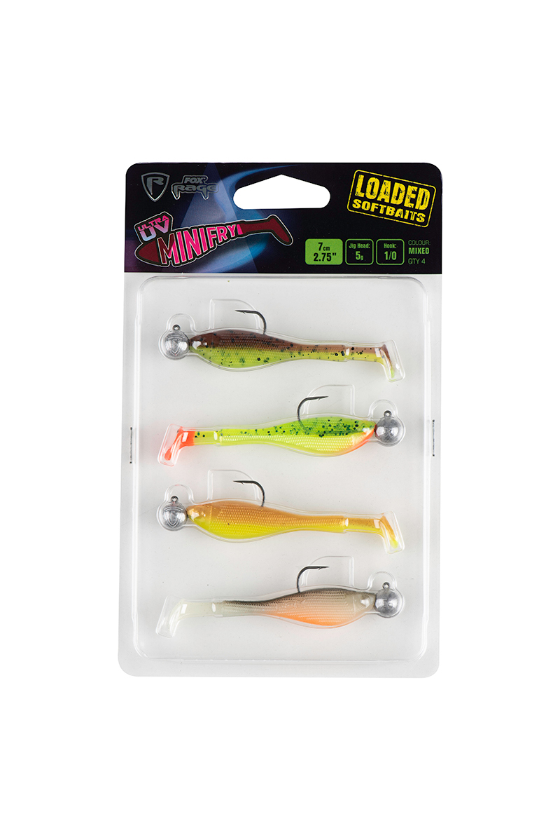 Fox Rage Mini Fry Loaded UV Mixed Coulour Pack 7cm 5gr - Mix Pack Colored Water