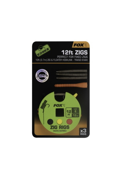 Fox Edges Zig Rig 12lb Tamaño 8 (3 piezas)