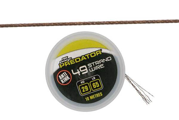 Fox Rage Predator 49-Hebras Alambre de Acero Recubierto 65lb/29kg (10m)