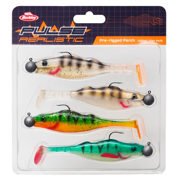 Berkley Pulse Realistic Perch Pre-atado (4 piezas)