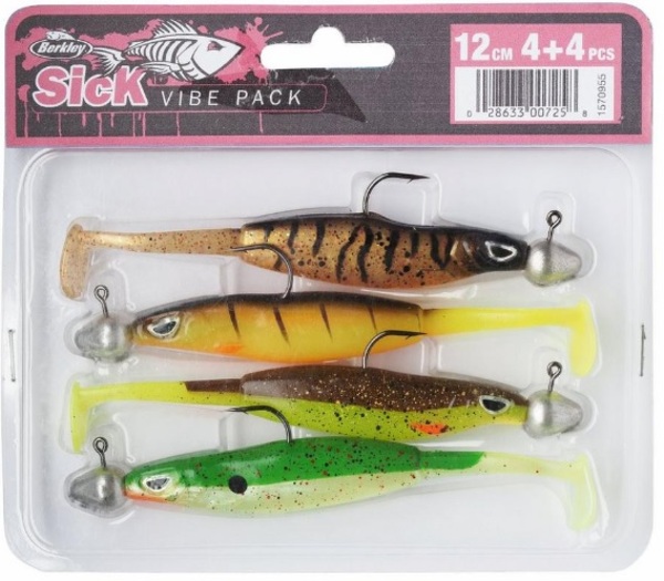 Berkley Sick Vibe Pre-Rigged Softbait 12cm (4 piezas)