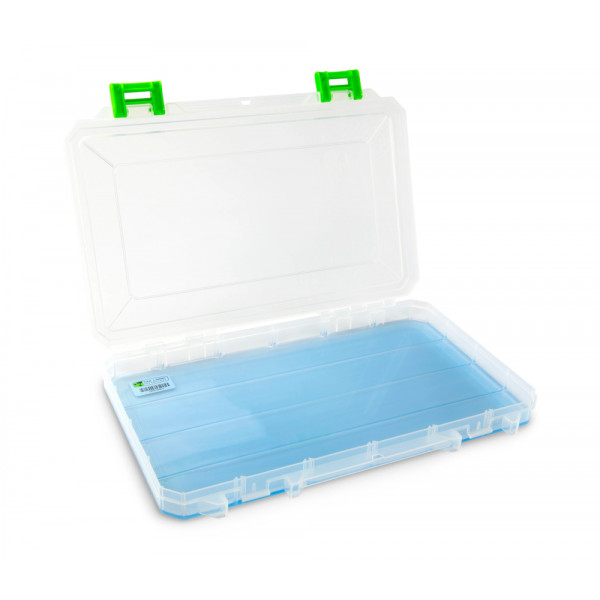 Lure Lock Box Clear/Green TakLogic Ocean Blue Tacklebox - Large Ultra Thin (Excl. Divisores)
