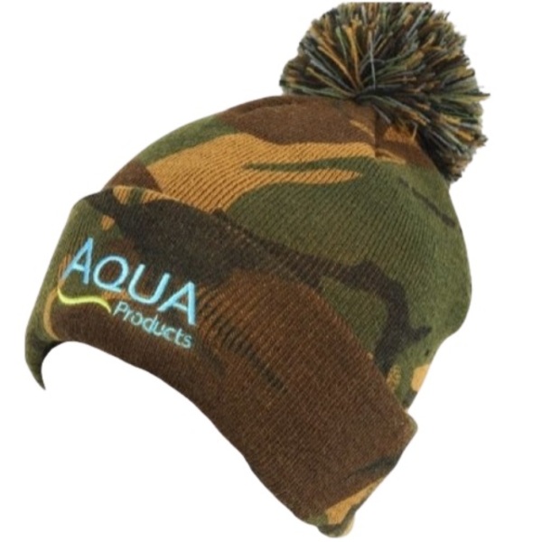 Aqua Camo Gorro Bobble