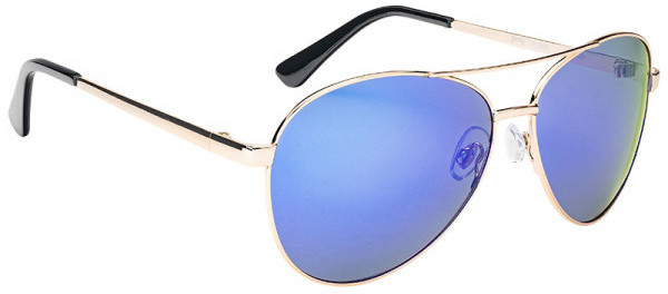 Strike King SK Plus Gafas de Sol - Flyer Shiny Gold Frame / Multi Layer White Blue Mirror Gray Base
