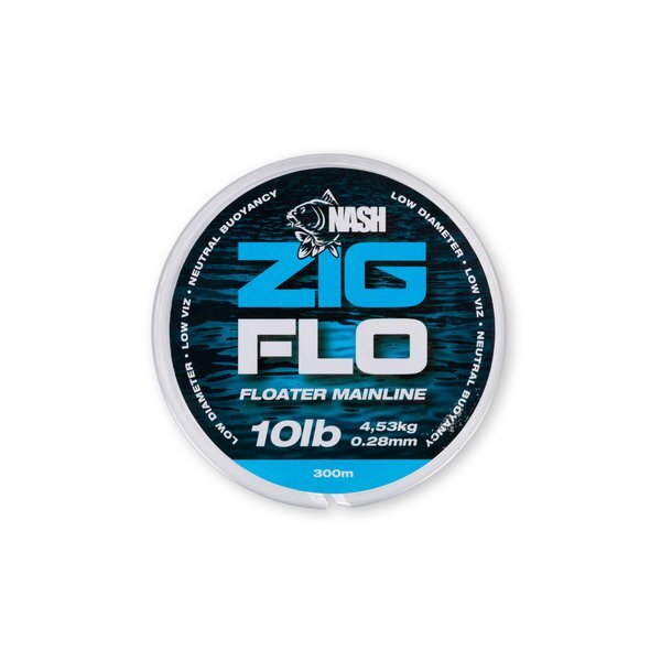 Nash Zig Flo Karper Material para Bajo de Línea 10lb (300m)