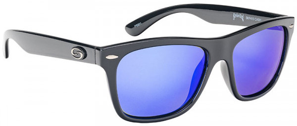 Strike King SK Plus Gafas de Sol - Cash Shiny Black Frame / Multi Layer White Blue Mirror Gray Base
