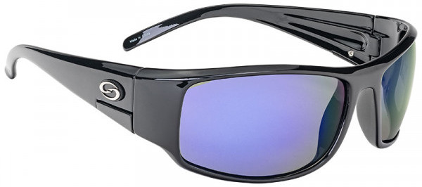 Strike King SK Plus Gafas de Sol - Bosque Shiny Black Frame / Revo Blue White Mirror Gray
