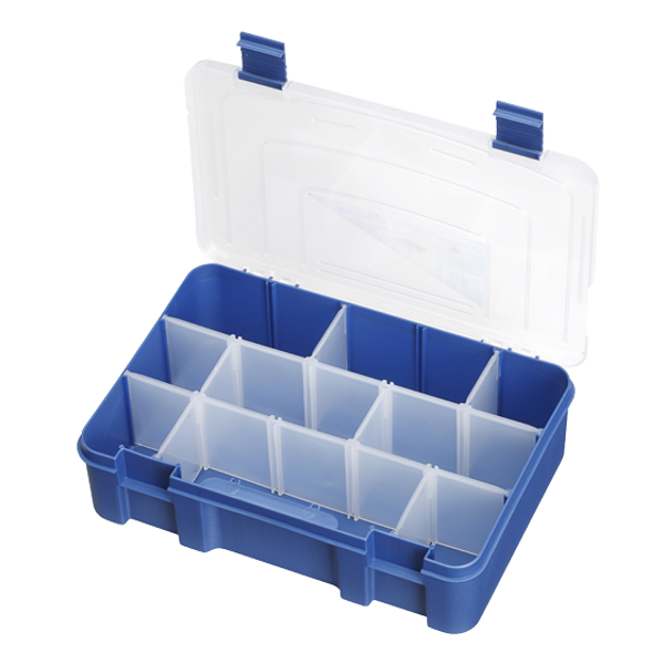 Panaro Caja de Aparejos Azul con Tapa Transparente - 197, 1-9 compartimentos , 276x188xH75 mm