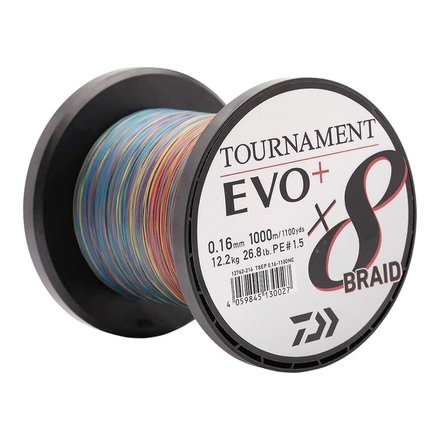 Daiwa Tournament x8 EVO+ Línea trenzada Multi Colour 1000m