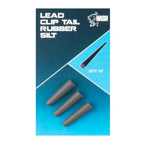 Nash Tail Rubber para Clip de Plomo (10 piezas) - Dark Silt