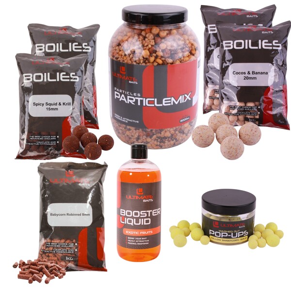 Ultimate Baits Carp Partículas/Boilies Weekend Pack