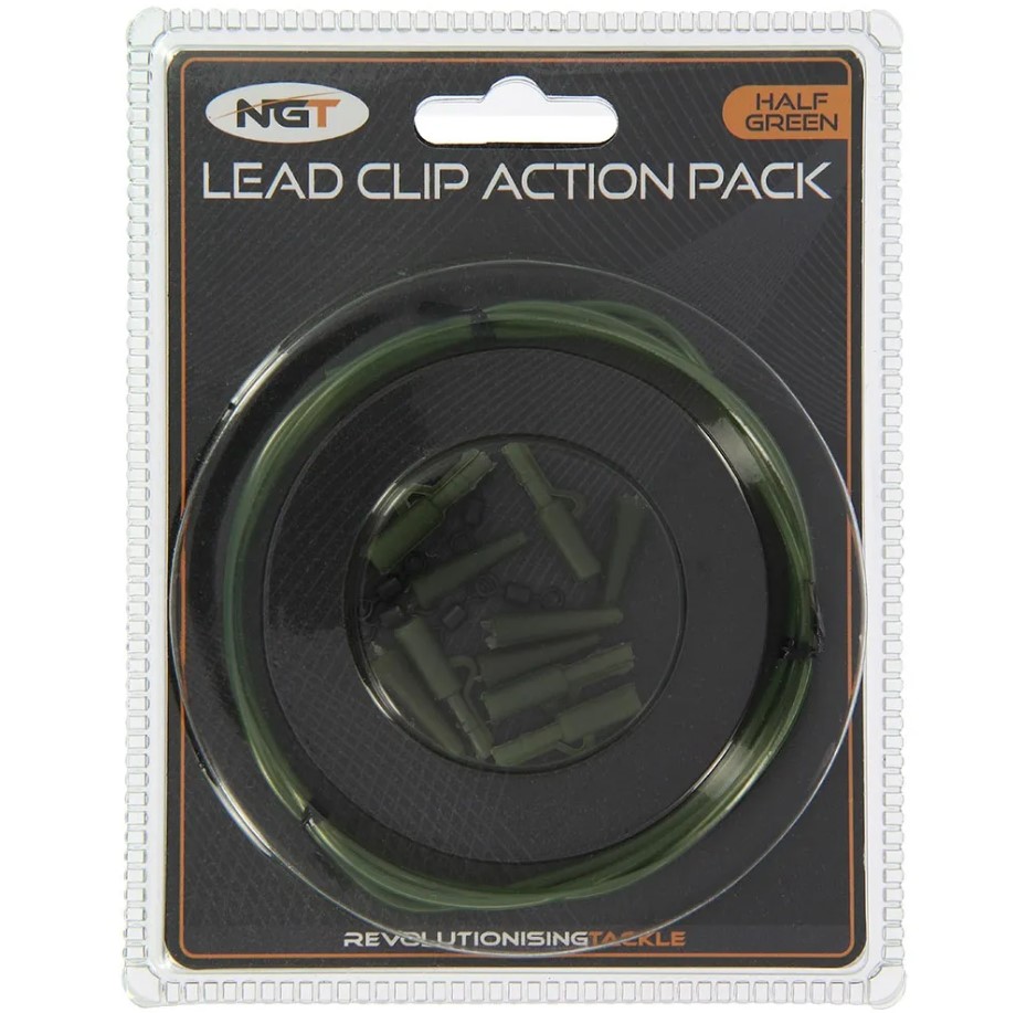 NGT Half Green Lead Clip Action para línea de fondo (16 pzs.)