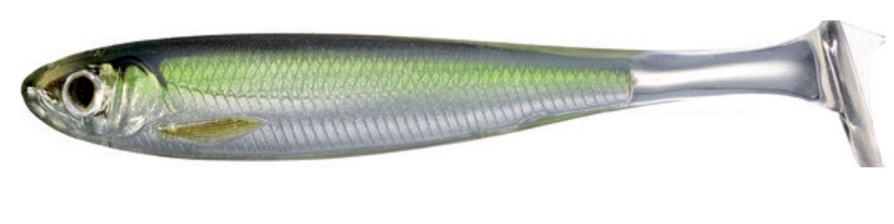 Livetarget Lures Slow-Roll Shiner Paddle Tail Shad 7.6cm (4 piezas) - Silver/Green