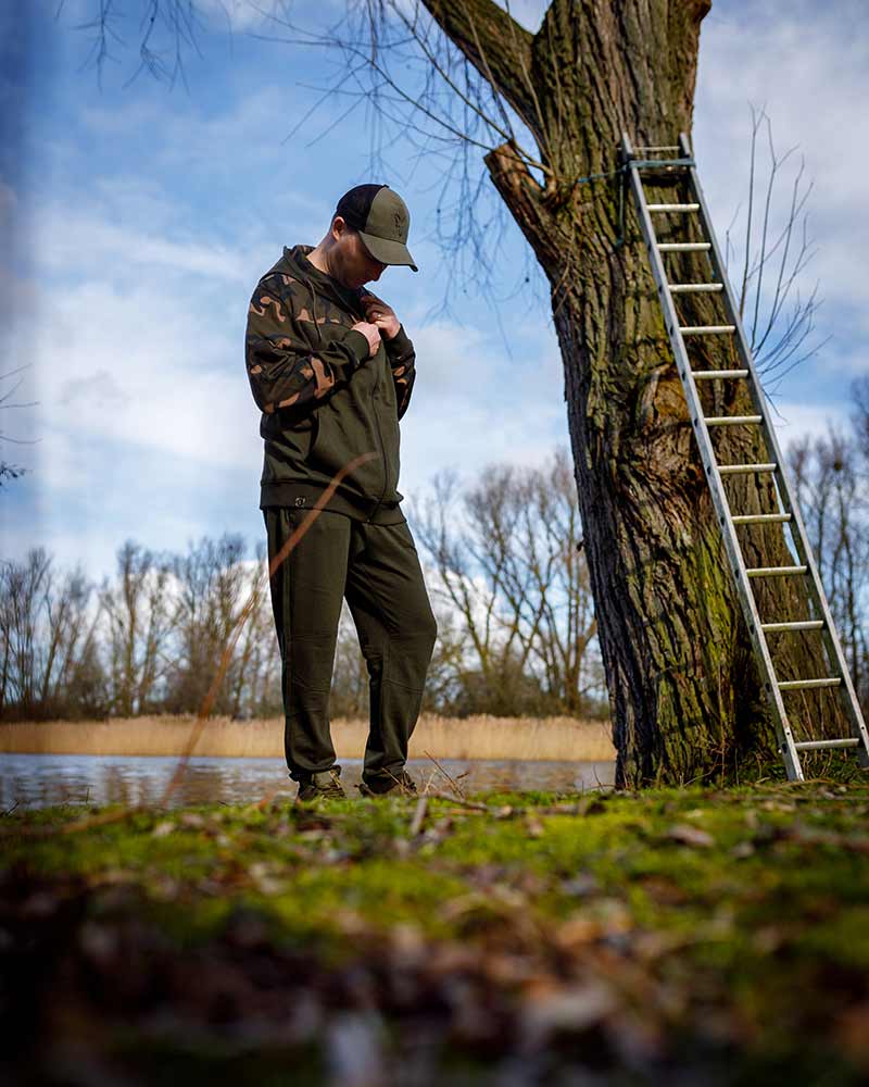 Fox LW Khaki/Camo Split Zip Hoody Sweater de Pesca