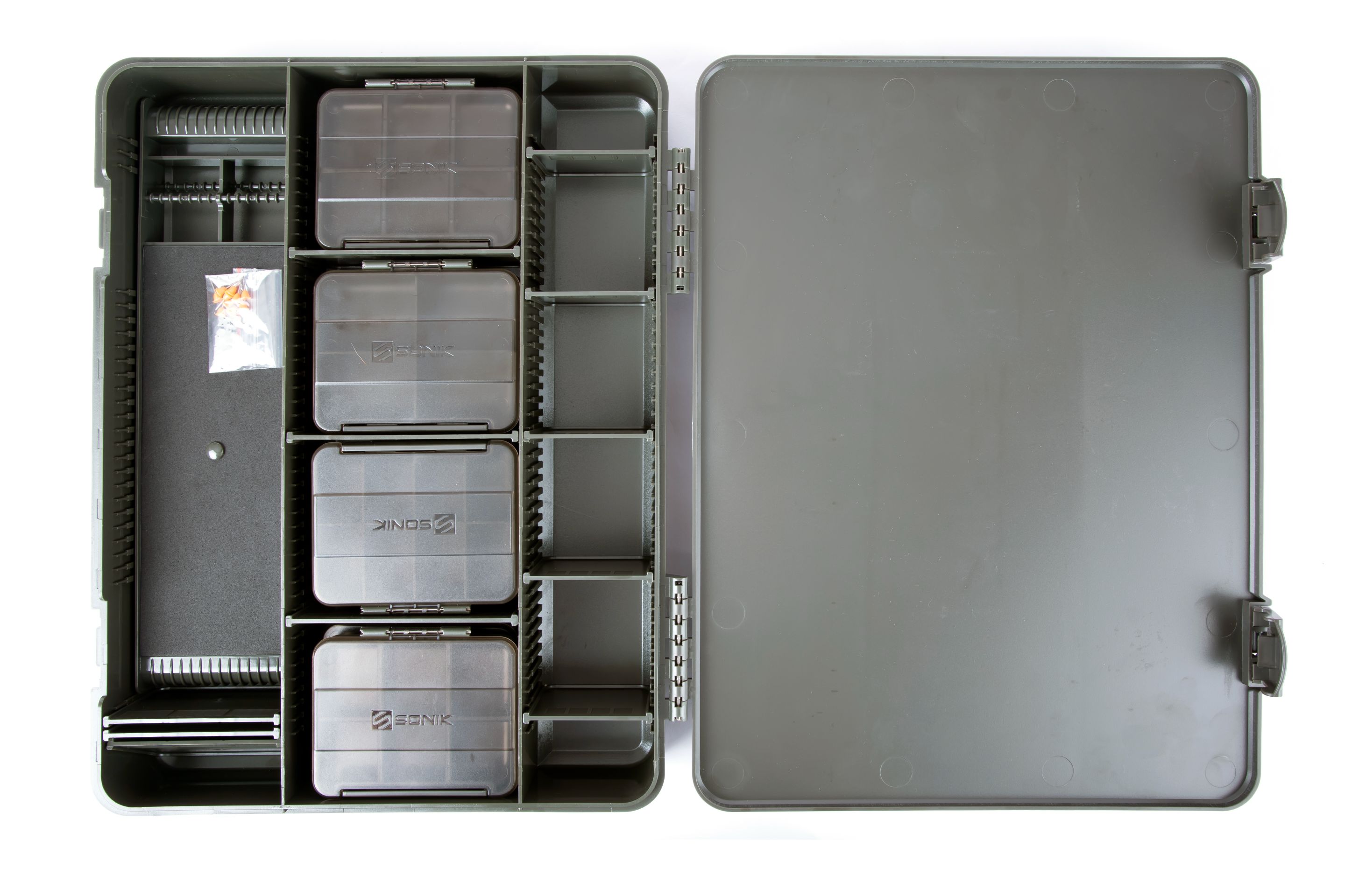 Sonik Lockbox Large Loaded Tacklebox (Incl. 8 cajitas + Rigboard)