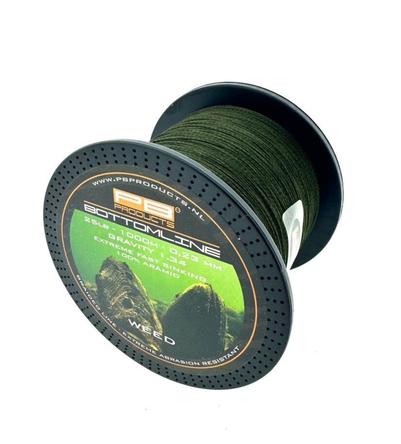 PB Products Bottom Line Weed Línea Trenzada 0.23mm 25 lb (1000 m)