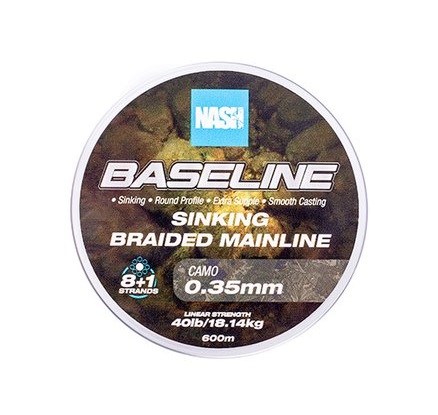 Nash TT Baseline Sinking Braid Camo Línea Trenzada (600m)