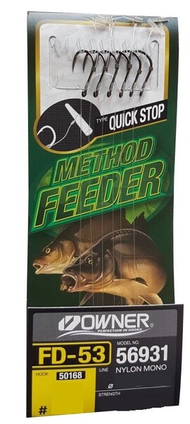 Owner 50168-FD53 QuickS Feeder Bajo de Línea Barbless (10cm) (6 piezas)