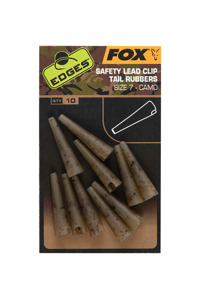 Fox Edges Camo Lead Clip Tail Rubbers Tamaño 7 (10 piezas)