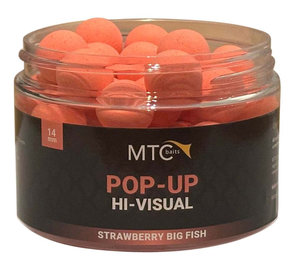 MTC Baits Strawberry Big Fish Pop-Ups Hi-Visual