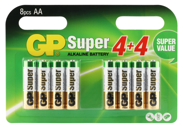 GP Pilas Alcalinas - GP Super Alkaline AA Mignon penlite, multipack 8pcs