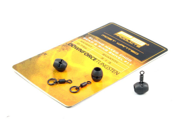 PB Products Downforce Tungsten Naked Chod Bead (3 piezas) - 0,75g (Ring Swivel Size 11)