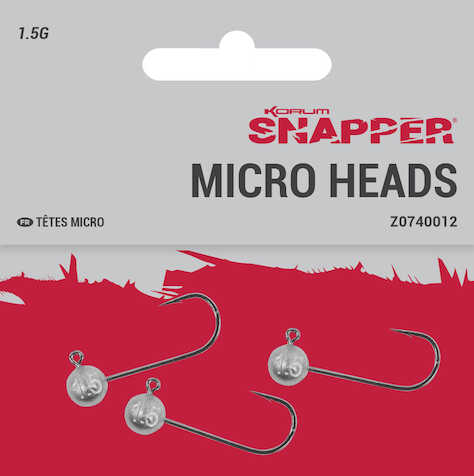 Korum Snapper Micro Heads Size 4 (3 piezas)