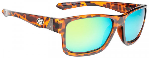 Strike King SK Pro Gafas de Sol - Shiny Tortoiseshell Frame / Multi Layer Green Mirror Amber Base Glasses