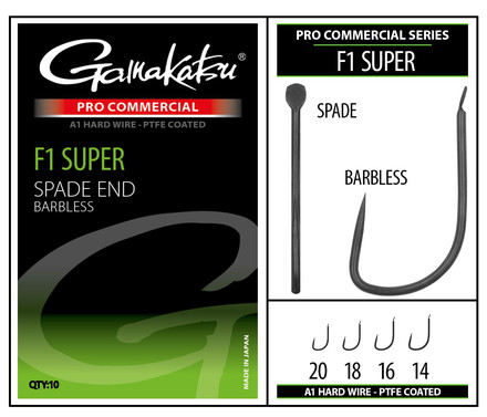 Gamakatsu Pro-C F1 Super Spade A1 PTFE BL Anzuelo para Pez Blanco (10 pcs)