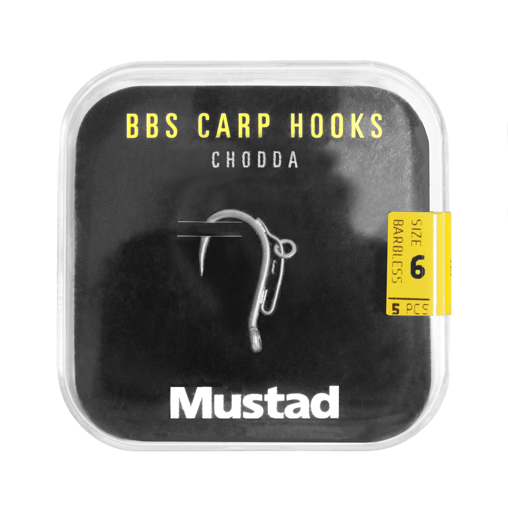 Mustad BBS 30 Carp Hooks Barbless Pack Anzuelos para Carpa (6 paquetes + Multi Box)