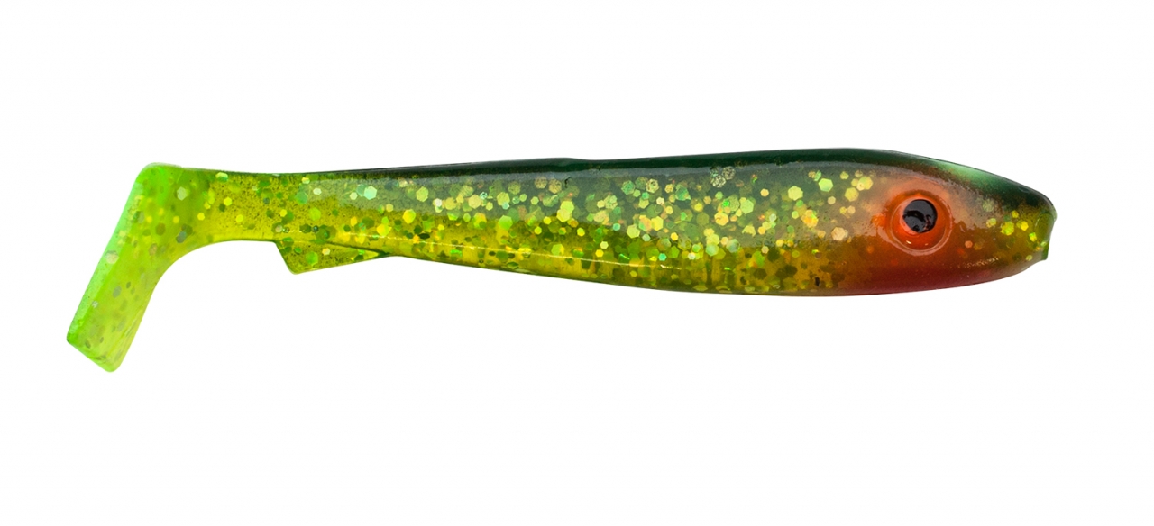 Svartzonker McRubber Bass Shad 8 cm (6 pzas.) - Black n' Chartreuse