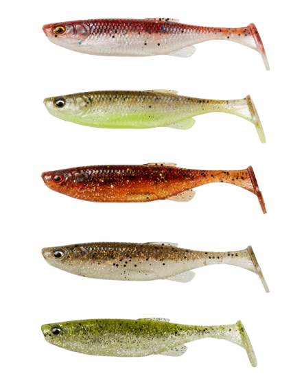 Savage Gear Fat Minnow T-Tail Shad 13cm (20g) (5 pcs) - Clearwater Mix