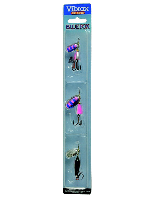 Blue Fox Kit Vibrax - Fluorescent Rainbowtrout (tamaño 1 & 2)