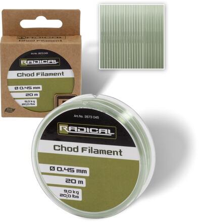 Radical Chod Filament Material de Líder para Carpa 20m (0,45mm)