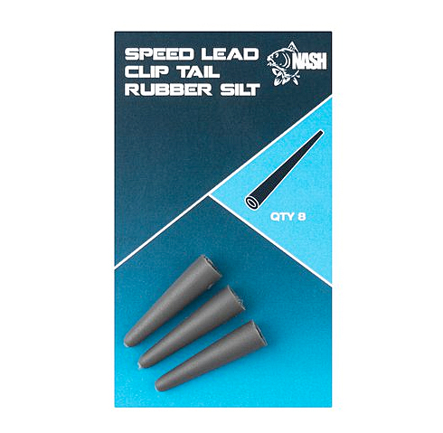 Nash Speed Clip de Plomo Tail Rubber (10 piezas) - Dark Silt