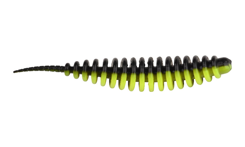 Spro Trout Master Worm Softbait 6.5cm (8 piezas) - Black Lime