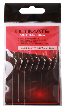 Ultimate Method Hair Rig tamaño 10 / 0,22mm / 8cm / 8pcs