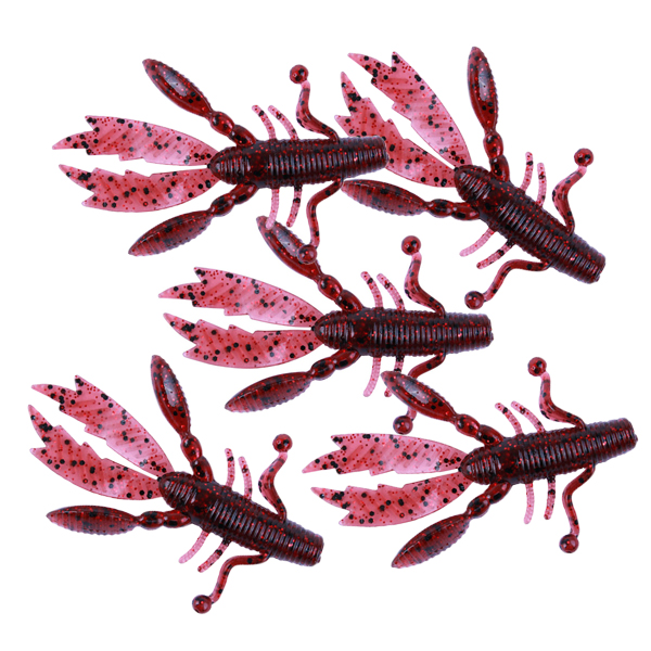 Big Perch Softbait Pack (51 piezas!) - Ultimate mini cray Darkred 7cm 5pcs