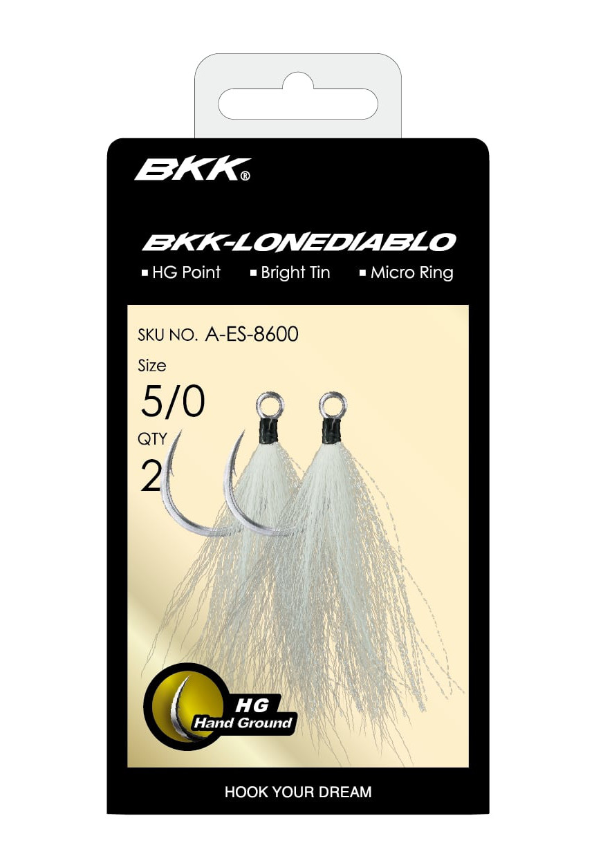 BKK Lone Diablo BT White Bucktail Anzuelo para Mar (2 piezas)